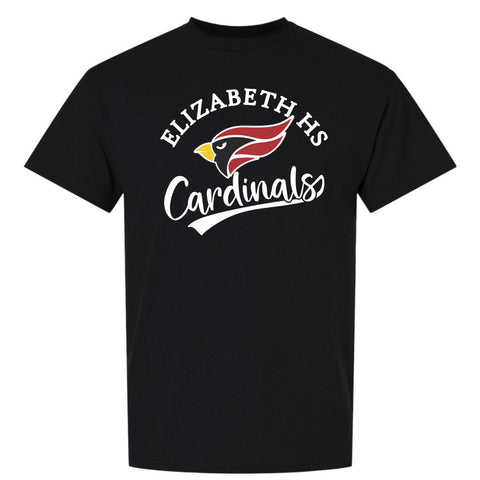 Elizabeth HS Basic Tee CARDINALS Design- Matte or Glitter