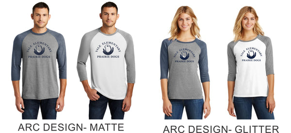 Yale Elementary Ladies or Unisex Raglan Tee- 2 Colors