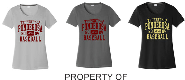 Pondo Baseball Ladies Cotton Touch Wicking Tee- 5 Designs