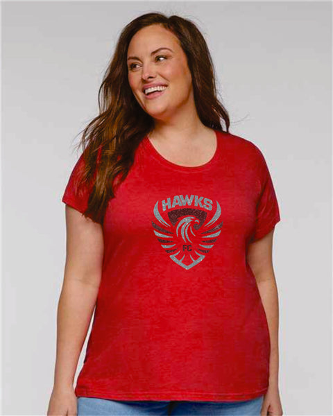 Colorado Hawks Soccer Curvy Ladies Tee- Matte or Glitter