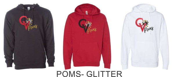 CV Poms Hoodie- Adult and Youth- 5 designs