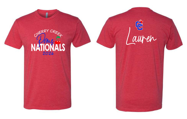 Creek Poms 2026 NATIONALS Tee- matte and glitter