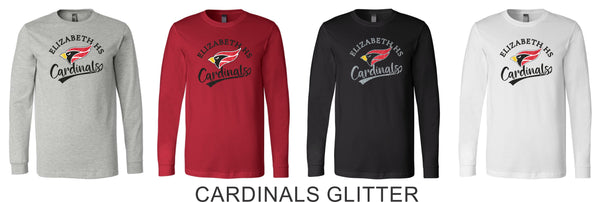 Elizabeth HS Long Sleeve Tee- 3 designs- Matte or Glitter