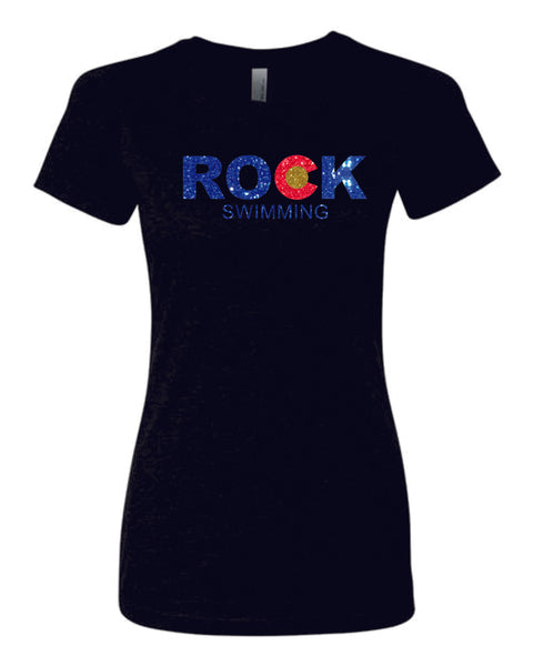 ROCK Swimming Premium Ladies Tee- 4 Colors- Matte or Gitter