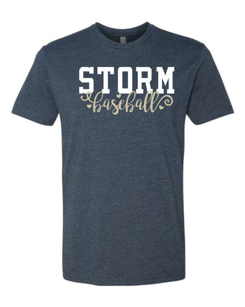 Storm Baseball Unisex CURLY Tee- matte and glitter