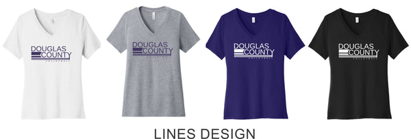 DCHS Volleyball Ladies V-Neck Tee- 4 Designs