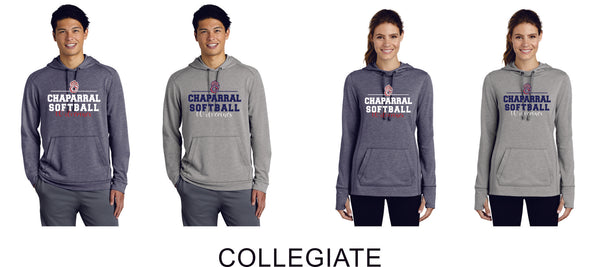 Chap Softball Triblend Wicking Hoodie- Ladies or Unisex- 6 designs