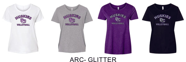 DCHS Volleyball Curvy Ladies Tee- Matte or Glitter