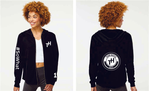 Team Hustle West Ladies Zip Up Hoodie- 3 Designs