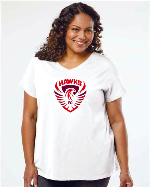 Colorado Hawks Soccer Curvy Ladies Tee- Matte or Glitter