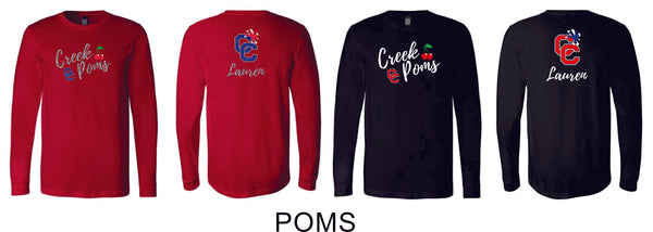 Creek Poms Unisex Long Sleeve Tee-5 designs