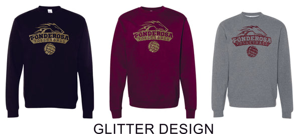 Pondo VOLLEYBALL Crewneck Sweatshirt-Matte and Glitter Designs