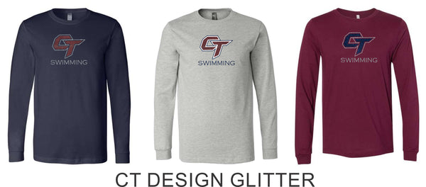 CT Swimming Unisex Long Sleeve Tee-Matte or Glitter