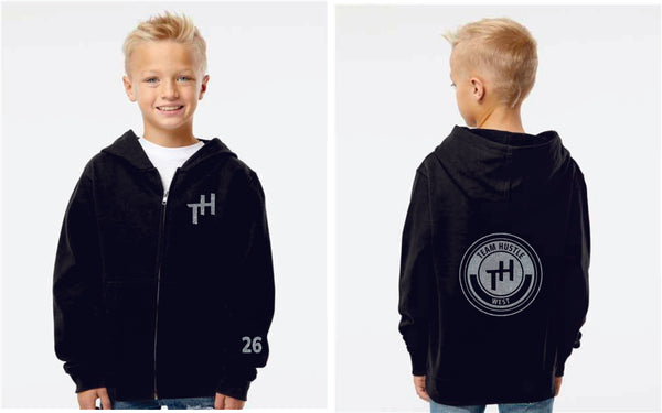 Team Hustle West Youth Full Zip Hoodie- 3 Designs GLITTER