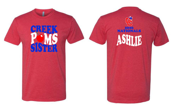 Creek Poms 2026 WAVY Tee- matte and glitter