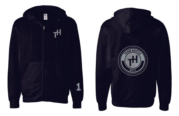 Team Hustle West Full Zip Hoodie- 3 Designs GLITTER