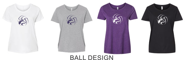 DCHS Volleyball Curvy Ladies Tee- 4 Designs