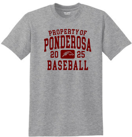 Pondo Baseball Basic PROPERTY OF Tee- Matte or Glitter