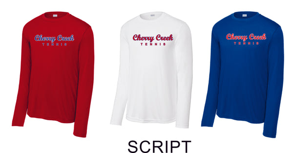 Creek Tennis Wicking Long Sleeve Tee- Youth, Ladies, Adult Sizes