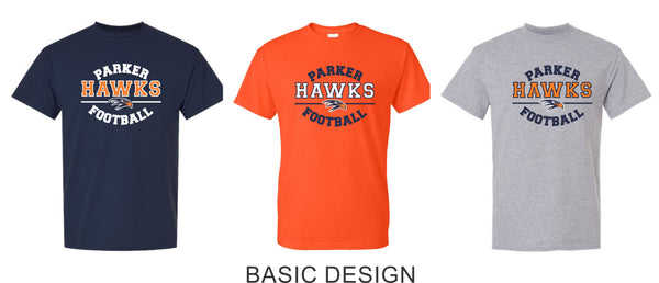 Hawks Football Team Basic Tee- 2 Designs