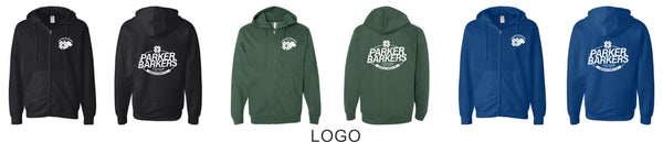 Parker Barkers Zip Up Hoodie- 3 designs