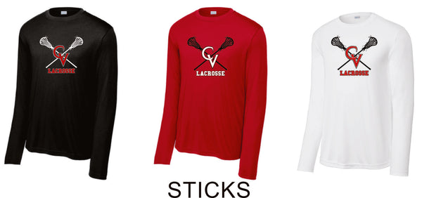 Castle View LAX Wicking Long Sleeve Tee- Youth, Ladies, Adult Sizes - 4 Designs