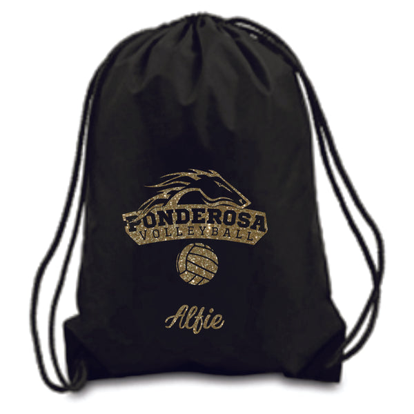 Pondo VOLLEYBALL Drawstring Backpack-Matte or Glitter