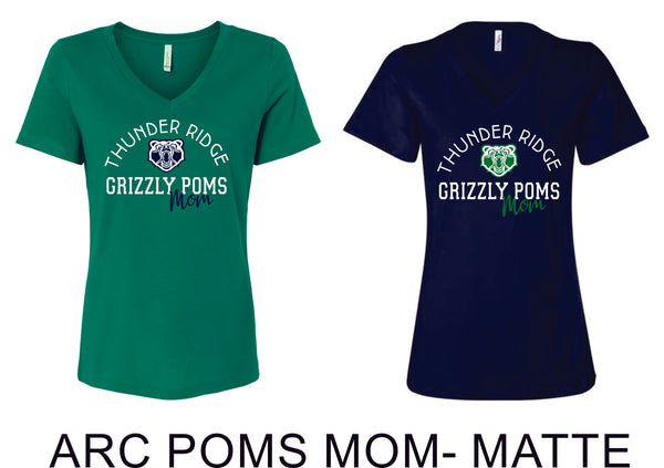 Thunder Ridge POMS MOM Ladies V-Neck Tee