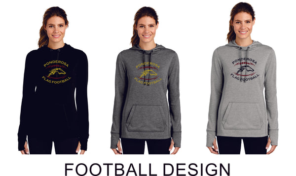 Pondo Flag Football Triblend Wicking Hoodie- Ladies or Unisex