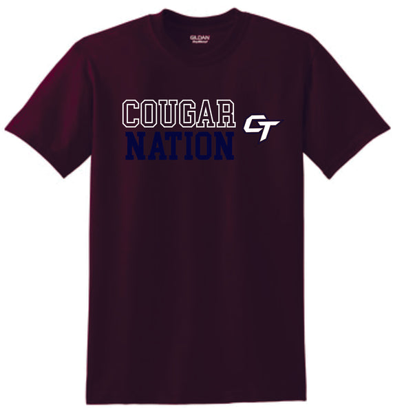 CT Cougars NATION DESIGN Basic Tee- Matte or Glitter