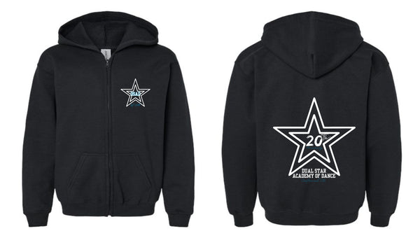 Dual Star 20th ANNIVERSARY STAR Full Zip Hoodie- Ladies & Youth