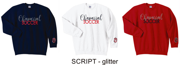 Chap Soccer Crewneck Sweatshirt- 6 designs- matte or glitter