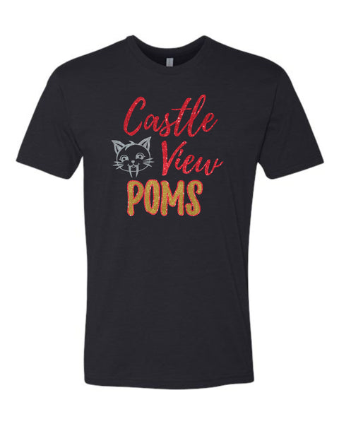 Castle View Poms CAT Design Tee- 3 Colors