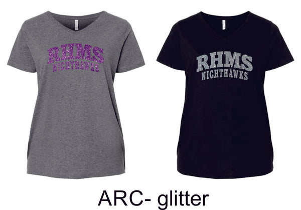 RHMS Curvy Ladies Tee- 3 designs- Matte or Glitter