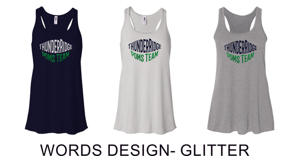 Thunder Ridge Poms  Ladies Flowy Tank- 3 Colors
