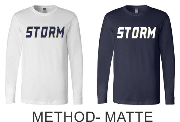 Storm Baseball Unisex Long Sleeve Tee-Matte or Glitter