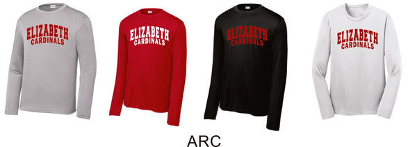 Elizabeth HS Wicking Long Sleeve Tee- Adult, Ladies, Youth Sizes