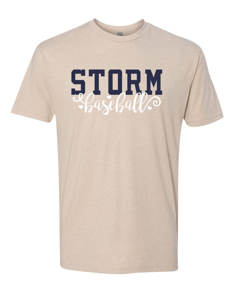 Storm Baseball Unisex CURLY Tee- matte and glitter