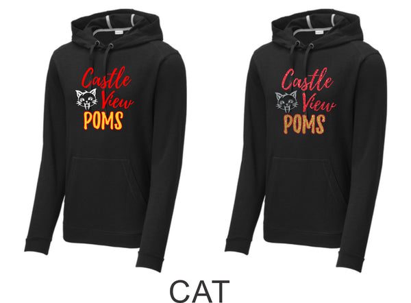 CV Poms Triblend Wicking Hoodie- Ladies or Unisex- 5 designs