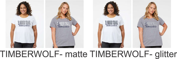 Timber Trail Curvy Ladies Tee- 5 designs- Matte or Glitter