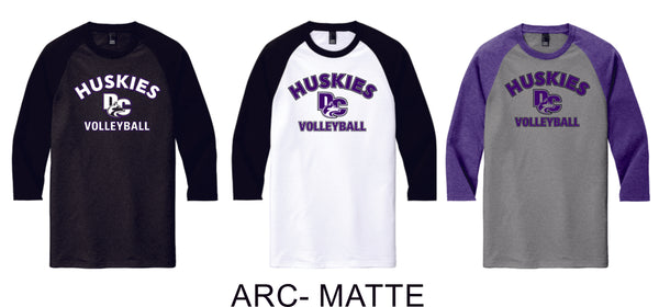 DCHS Volleyball Ladies or Unisex Raglan Tee- 3 Colors