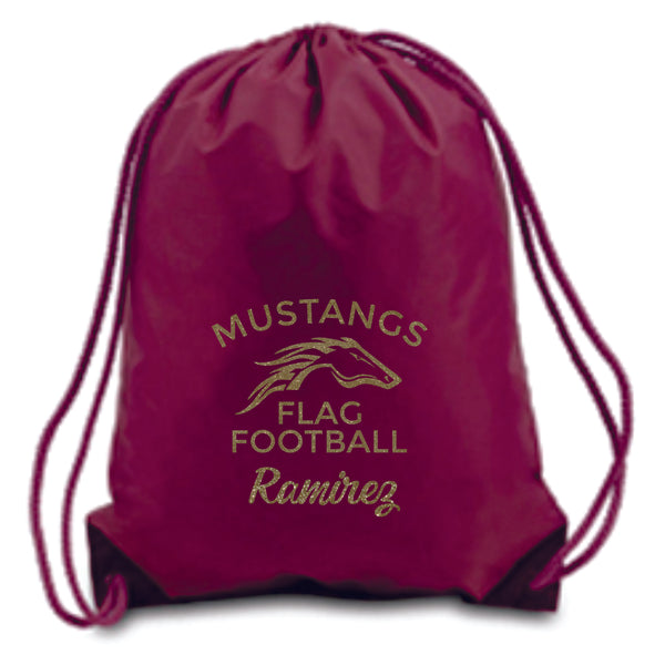 Pondo Flag Football Drawstring Backpack-Matte or Glitter