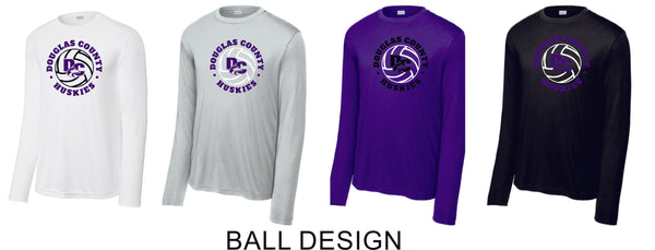 DCHS Volleyball Wicking Long Sleeve Tee- Youth, Ladies, Adult Sizes