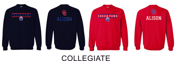 Creek Poms Crewneck Sweatshirt -5 designs