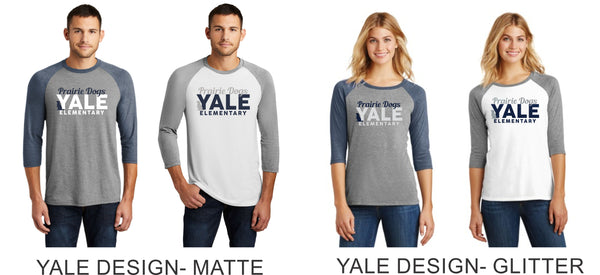 Yale Elementary Ladies or Unisex Raglan Tee- 2 Colors