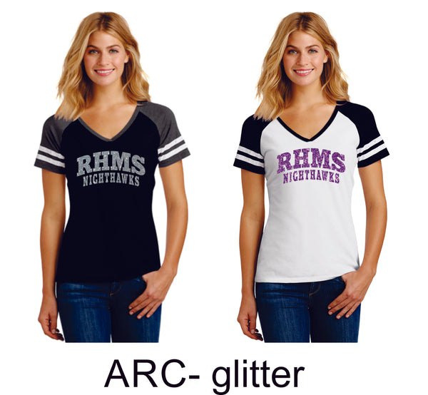 RHMS Game Day Ladies Tee- 3 designs- Matte or Glitter