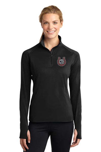 CTE Ladies Sport Wick 1/2 Zip Pullover- Matte or Glitter