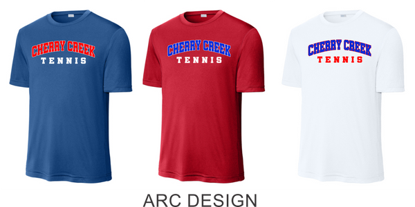 Creek Tennis Wicking Tee- Youth, Ladies, Adult Sizes- 3 Designs
