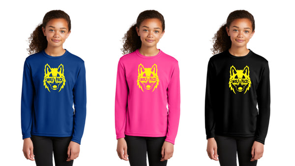 Timber Trail Wolf Pack Wicking Long Sleeve Tee- Youth, Ladies, Adult Sizes