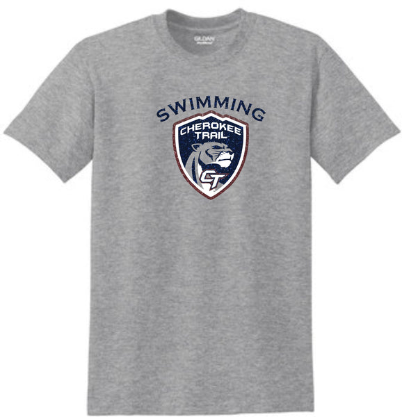 CT Swimming SHIELD DESIGN Basic Tee- Matte or Glitter